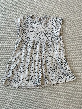 Monrow Cream Dress with Black Speckle Print